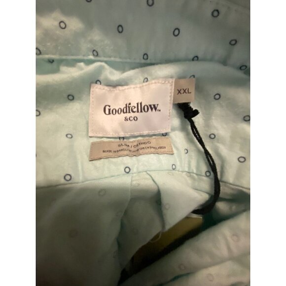 Goodfellow Shirt Button-up Long Sleeve Blue XXL Slim New - Picture 3 of 14